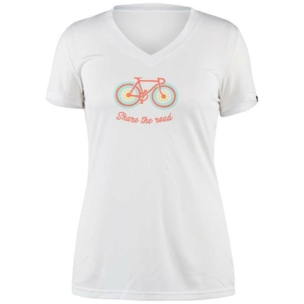 Women's Louis Garneau "Share the Road" T‎ Shirt Size Small White Cycling NEW